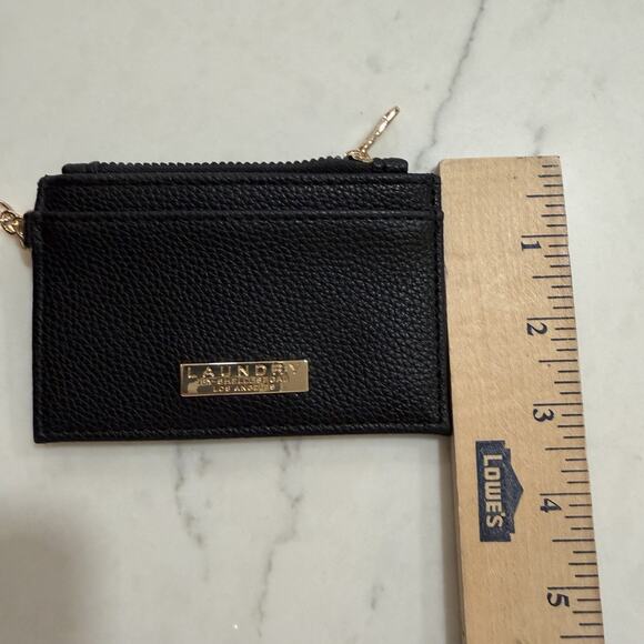 Laundry By Shelli Segal Leather black ID Card Case Key Ring ID Wallet Zip NWOT - Picture 7 of 7